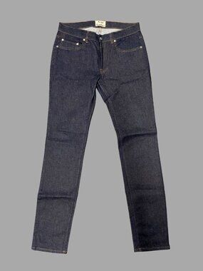 ACNE STUDIOS Dark Indigo Selvedge Denim Slim Fit Jeans Cotton Blend Sz 34